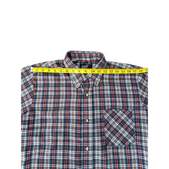 Vintage Levi's Short Sleeve Plaid Button Front I Large - Picture 7 of 7